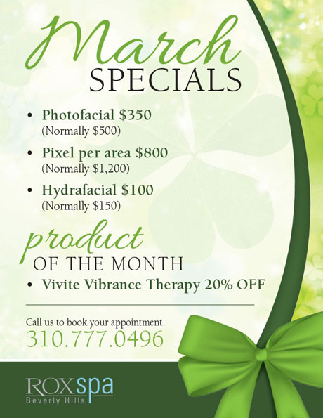 Luck Of The Irish Brings You March Specials From Rox Spa In Beverly Hills Las The Place