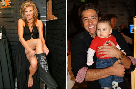 Anna Lynn McCord trys on her Koolaburra boots. Actor Zach Levi attends the CVS Pharmacy Reinventing Beauty Bar with his baby boy.