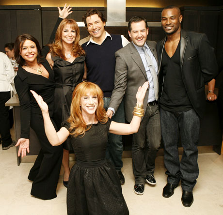 From top left: Rachel Ray, Jill Zarin (Real Housewives of NYC) Rocco DCiSpirito, Ross Mathews, Tyson Beckford and Kathy Griffin.