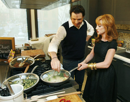 Rocco DiSpirito and Kathy Griffin cooking up something good.