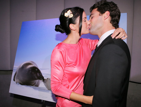 Jayde Nicole and Brody Jenner seal it with a kiss.