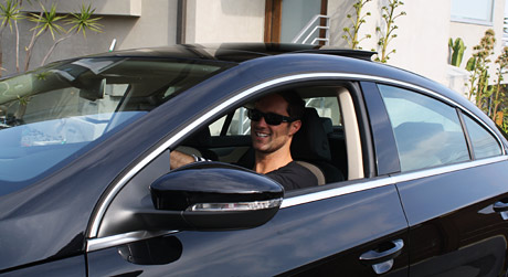 Guests were driven up to the property by a handsome model in the new Volkswagon