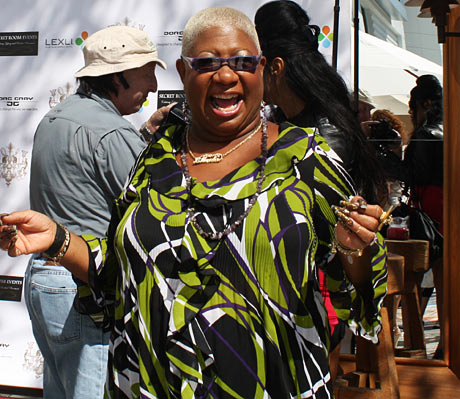 Luenell from Borat is living it up at the 'Think Pink' event.