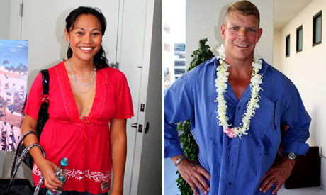 Cassandra Hepburn and Lee Reherman stopped by to say Aloha to the gals from the Royal Hawaiian.