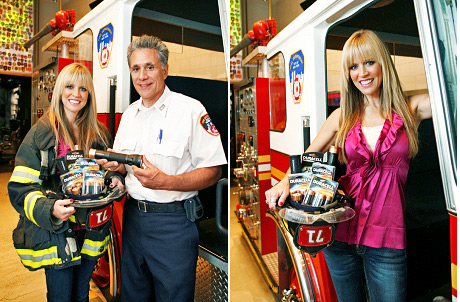 Paige Hemmis with the FDNY and Duracell.