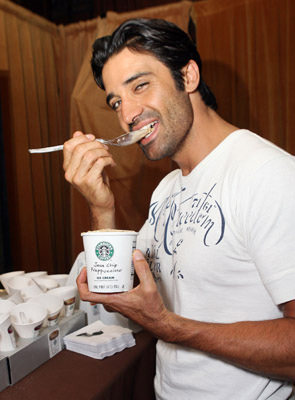 Dancing With the Stars Gilles Marini with Starbucks Ice Cream.