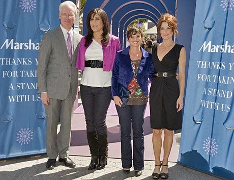 Tim Gunn and Laura Leighton (far left) join survivors under the symbolic arches