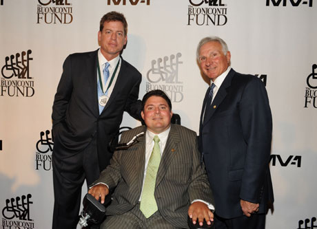 Honoree Troy Aikman, Marc and his dad, Nick Buoniconti.