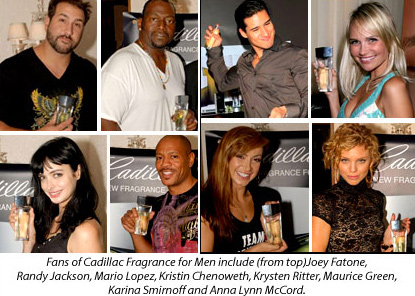 Joey Fatone, Randy Jackson, Mario Lopez, Kristen Chenoweth, Krysten Ritter, Maurice Green, Kristina Smirnoff and Anna Lynn McCord rally for Cadillac Fragrance for Men!