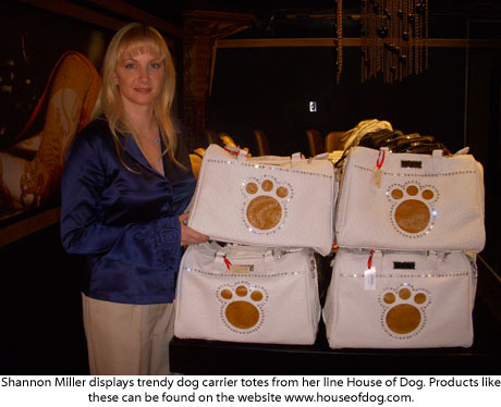 Shannon Miller showcase her House of Dog bags at GBK MTV movie award gift suite