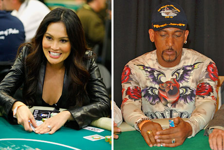 Tia Carrera, Montel Williams play poker.