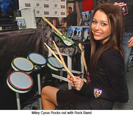 Miley Cyrus on Xbox 360's Rock Band