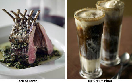 Rack of Lamb, Ice Cream Float