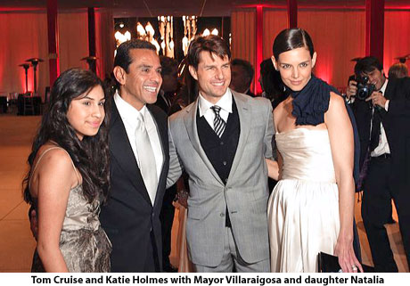 Mayor Villaraigosa, daughter Natalia, Tom Cruise and Katie Holmes