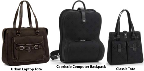 Moonsus Urban Laptop Tote, Capriccio Computer Backpack and Classic Tote