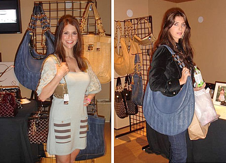 Samantha Harris, Britney Gastineau with their Lust 4 Luxe handbags.