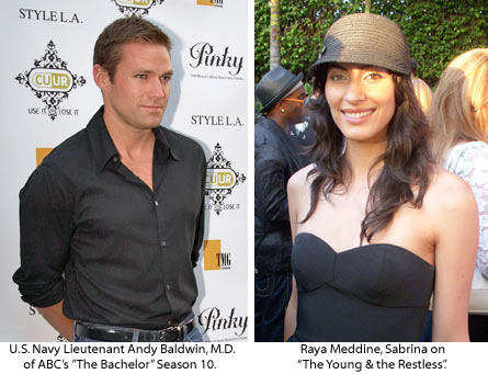 Andy Baldwin, ABC's Officer and a Gentleman and Raya Meddine of Young and the Restless