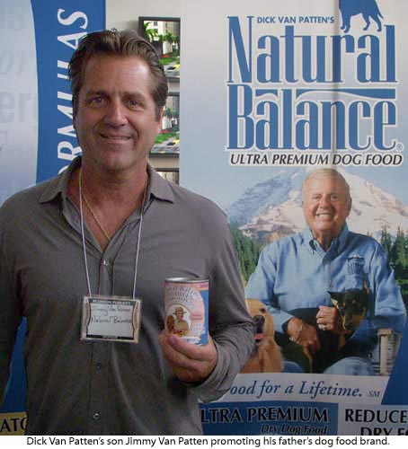 Jimmy Van Patten with his family's Natural Balance Pet food.