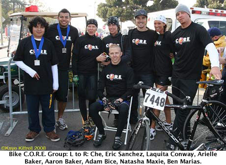 C.O.R.E. Bike Group: Che, Eric Sanchez, Laquita Conway, Arielle Baker, Aaron Baker, Adam Bice, Natasha Maxie, Ben Marias