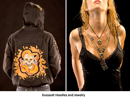Dussault hoodies, Jewelry line.