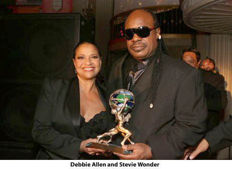 Debbie Allen and Stevie Wonder