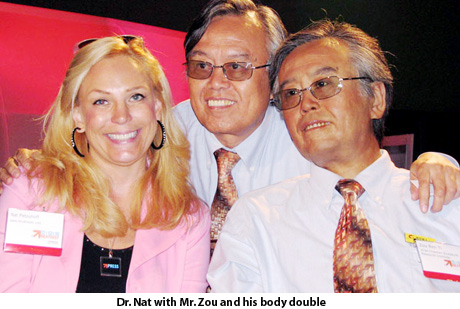 Dr. Nat with Mr. Zou and his body double