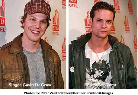 Gavin DeGraw, ER's Shane West Gavin DeGraw, ER's Shane West