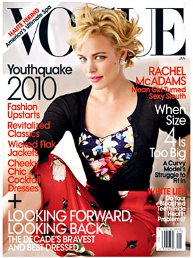 Rachel McAdams as she appears on the cover of the January 2010 issue of Vogue