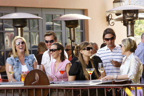 Friends enjoying social hour in Palm Springs