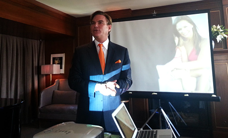Dr. Grant Stevens speaking to a group of professionals about Celluaize