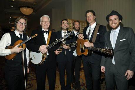 Steve Martin with his band The Steep Canyon Rangers