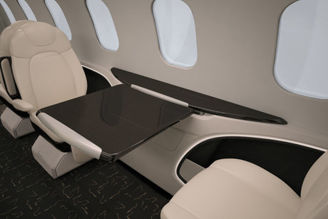 Cabin seats inside the Learjet 85. Photo courtesy of Flexjet