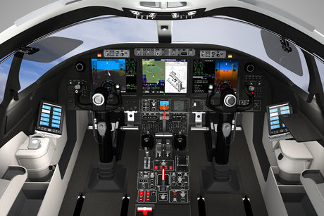 Cockpit of Learjet 85. Photo courtesy of Flexjet