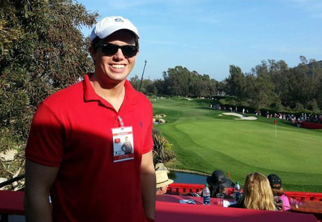 LATP writer Tyler Emery at the 18th hole at the 2013 Kia Classic.