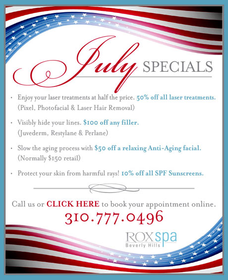 July Rox Spa Specials Beverly Hills