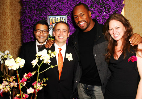 The folks from Rocket Farms with Vernon Davis, 49er's NFL star