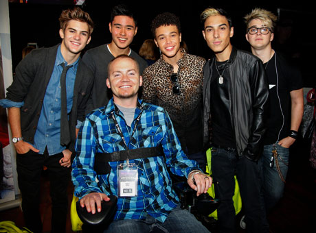 Boy Band IM5 with Wounded Warrior Matthew keil 