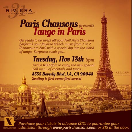 Paris Chansons presents “Tango in Paris” 