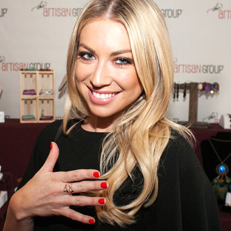 Stassi Schroeder with  their Herkimer Diamond Ring Rose Gold Ring Three Stone Ring Herkimer Ring 