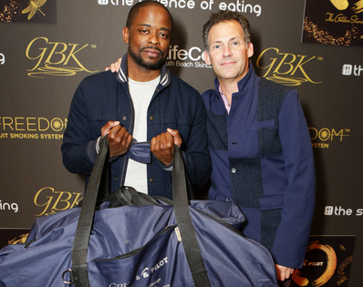 Actor Dule Hill with GBK's Founder Gavin Keilly at his 2016 Golden Globes Gifting Lounge
