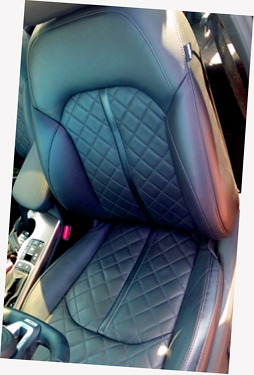 Great stitching on leather seats reminiscent of Chanel!