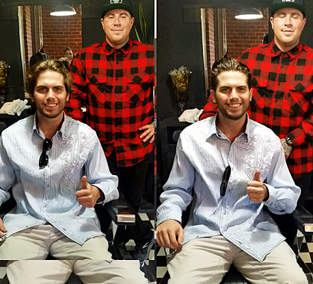 Tyler Emery get a trim by Gents Cuts at the Movember Foundation