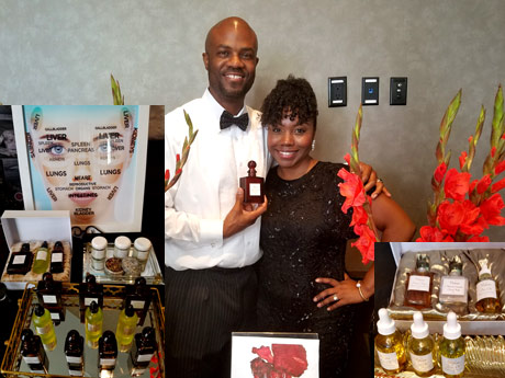 Dr. Shimeca Videau and husband at the Wow Creations Emmy gift lounge