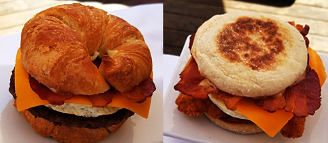 Jack in the Box Brunchfast's Brunch Burger and The Bacon & Egg Chicken Sandwich 