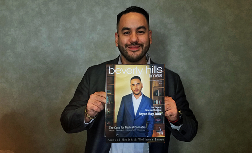Bryan Ray Ruiz on the cover of Beverly Hills Times Magazine