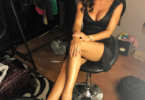 Sofia Milos wearing Erica Cuini shoes on set of her new show.