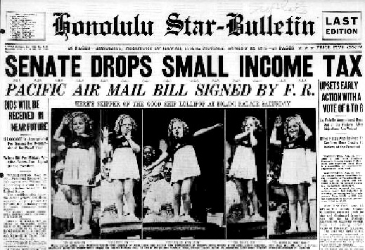 Shirley Temple, Honolulu Star Bulletin, August 12, 1935