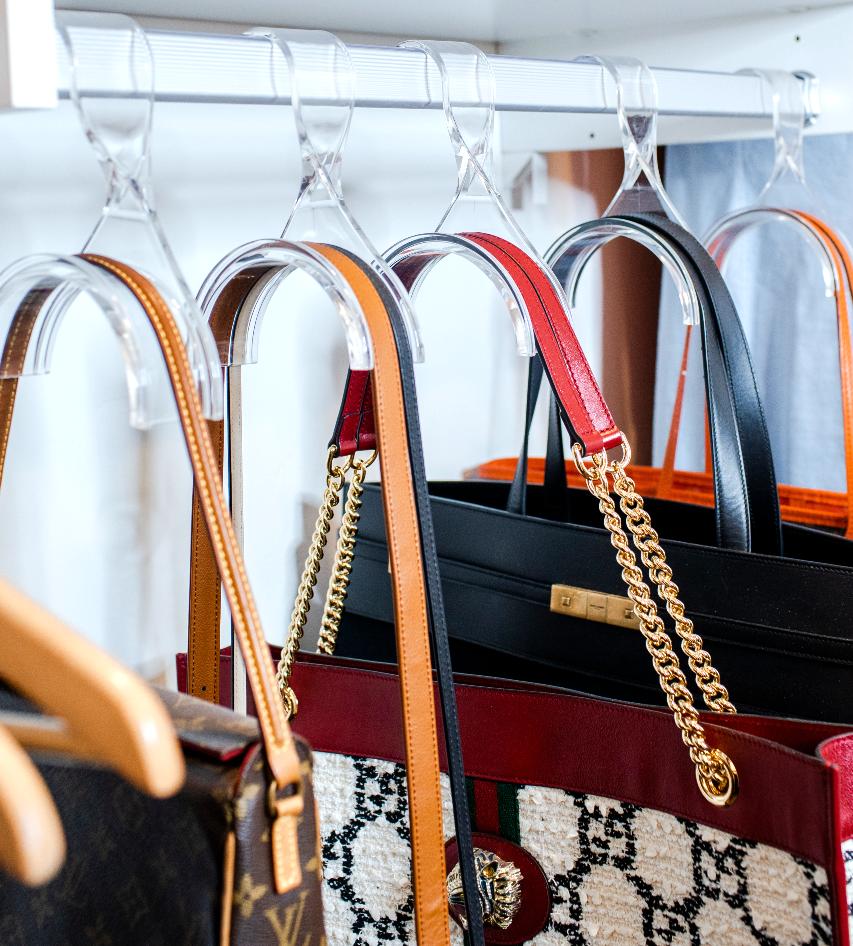 Amazon.com: CINPIUK Purse Hanger for Closet - Rotating Handbag Hanging Hook  Bag Storage Space Saver with 4 Hooks, Hanging Organizer for Scarf Handbag  Belt : Home & Kitchen