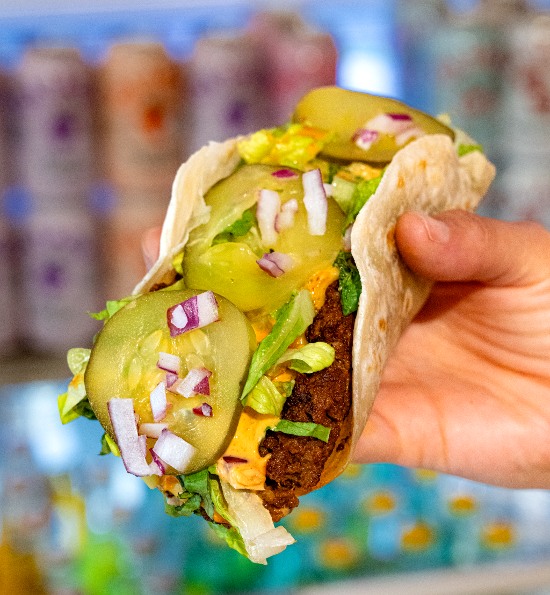 Chicas Tacos Smashburger Vegan and Vegetarian taco Chicas Tacos Smashburger Vegan and Vegetarian taco