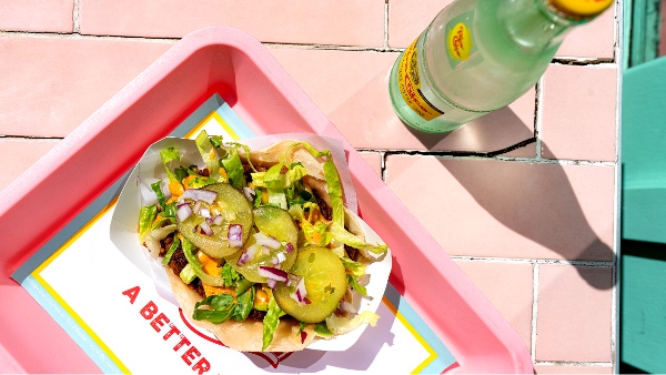 Chicas Tacos Smashburger Vegan and Vegetarian taco